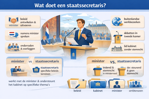 Alles over het beroep staatssecretaris Wat doet een staatssecretaris
